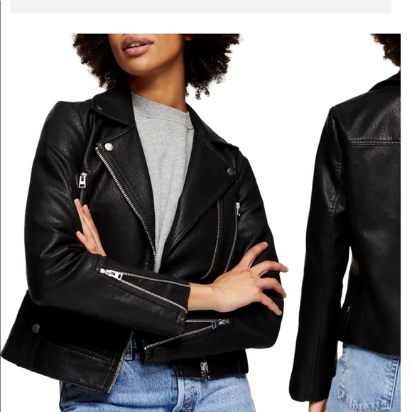 Topshop Leather Jacket NWT - Picture 2 of 7